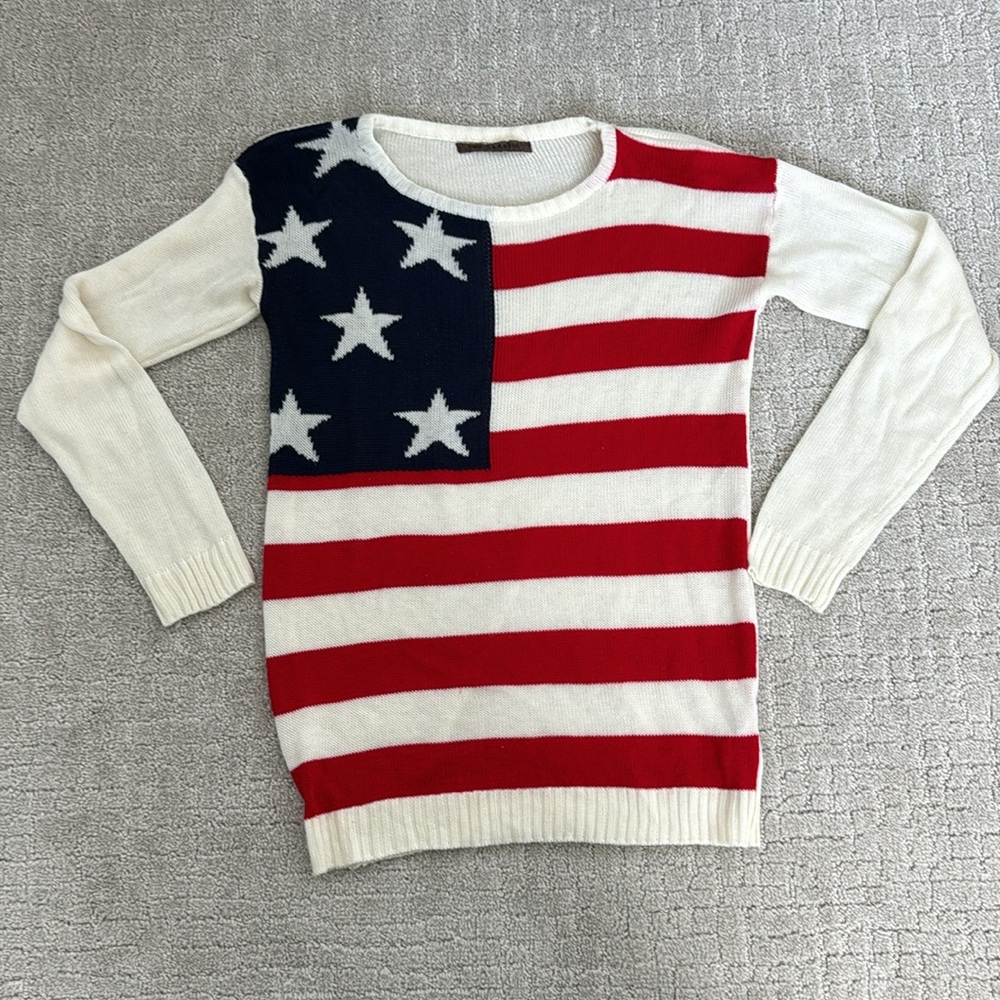 American Flag crew neck sweater long sleeve Ralph Lauren inspired Olympics